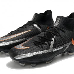 Nike Phantom GT Elite Dynamic Fit FG High-top Gold Black Sliver Men Soccer Cleats 