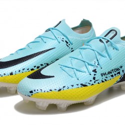 Nike Phantom GT Elite FG Low-top Blue Yellow Black Men Soccer Cleats 