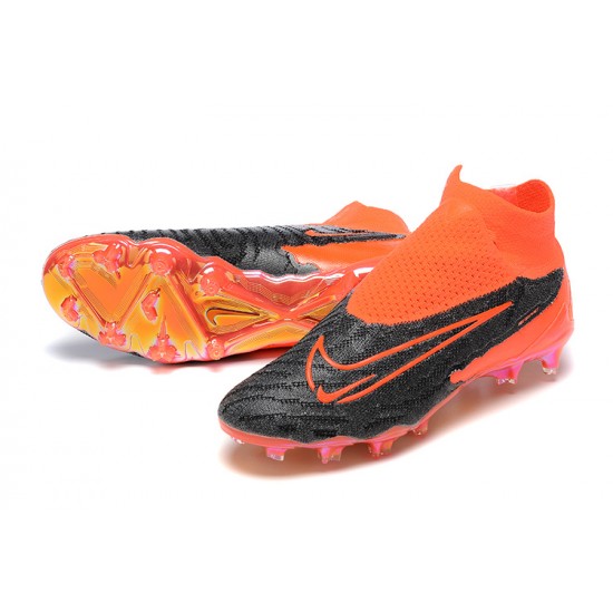 Popular Goods Nike Phantom GX Elite FG Black Orange Women And Men Soccer Cleats Online Shop