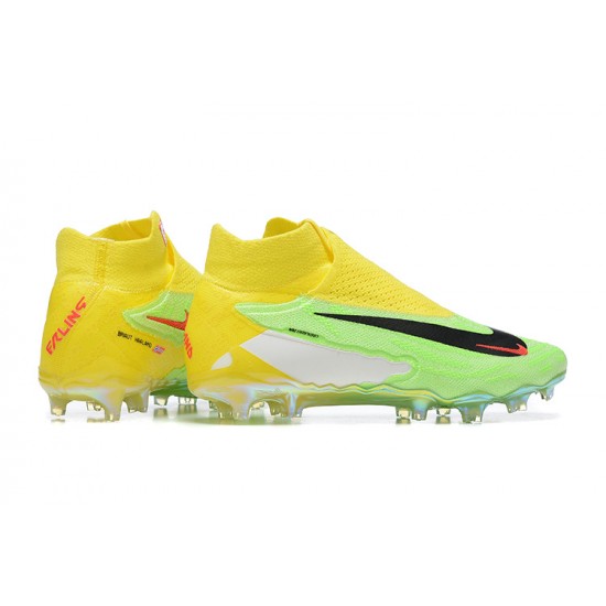 Buy Nike Phantom GX Elite FG Green Yellow Women And Men Soccer Cleats Shop Online