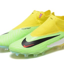 Nike Phantom GX Elite FG Green Yellow Women And Men Soccer Cleats 