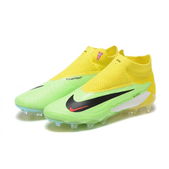 Buy Nike Phantom GX Elite FG Green Yellow Women And Men Soccer Cleats Shop Online