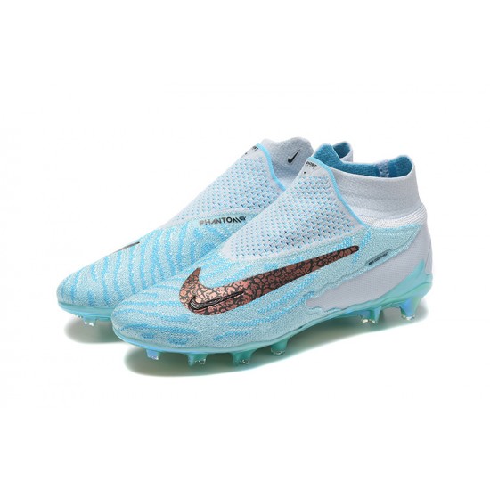 Choose To Buy Nike Phantom GX Elite FG High-top Blue White Women And Men Soccer Cleats On Sale