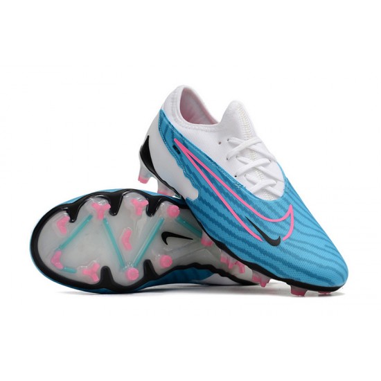 The Best Selling Line Nike Phantom GX Elite FG White Blue Women And Men Soccer Cleats Sale