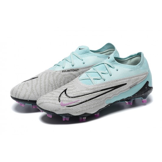 Goods That Sell Well Nike Phantom GX Elite FG White Blue Women And Men Soccer Cleats For Sale