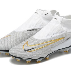 Nike Phantom GX Elite FG White Glod Women And Men Soccer Cleats