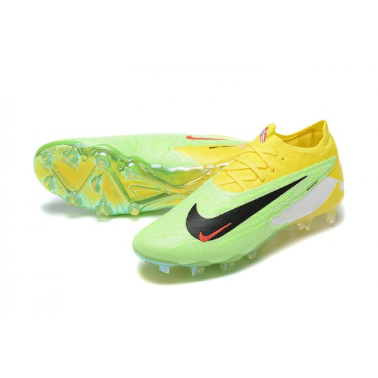 Top Quality Nike Phantom GX Elite FG Yellow Green Women And Men Soccer Cleats On Sale