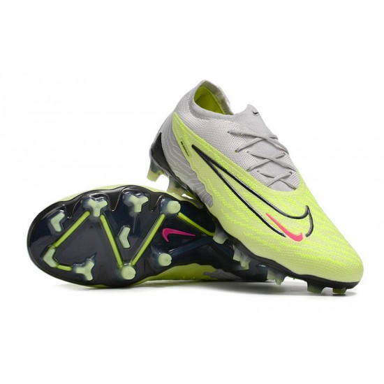 The Best Selling Line Nike Phantom GX Elite FG Yellow Grey White Women And Men Low Soccer Cleats Online