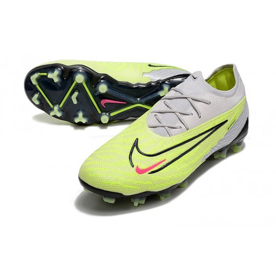 The Best Selling Line Nike Phantom GX Elite FG Yellow Grey White Women And Men Low Soccer Cleats Online