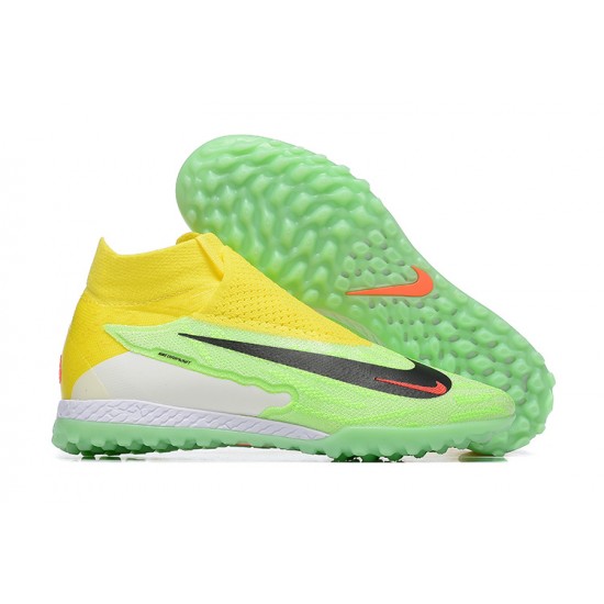 Discover Nike Phantom GX Elite TF High-top Green Yellow Women And Men Soccer Cleats Online