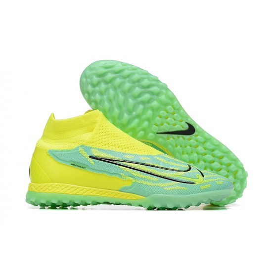 Buy And Seller Nike Phantom GX Elite TF High-top Yellow Green Women And Men Soccer Cleats Online Shop