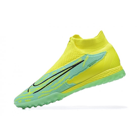 Buy And Seller Nike Phantom GX Elite TF High-top Yellow Green Women And Men Soccer Cleats Online Shop