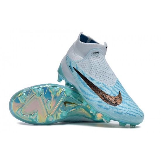 Exceptional Quality Nike Phantom GX Elite FG High top Blue Women and Men Soccer Cleats Shop