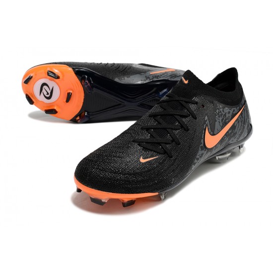 High Quality Nike Phantom Luna Elite FG Black and Orange Mens Soccer Cleats For Sale