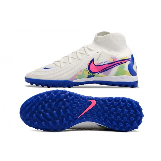 Discover the top-selling Nike Phantom Luna Elite TF High top White Blue Mens Soccer Cleats Online