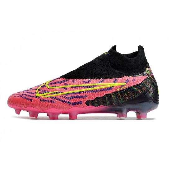 Shop Now Nike Phantom GX Elite DF Link FG Yellow Black Peach High Soccer Cleats For Sale