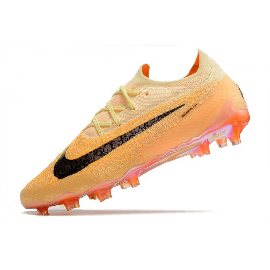 Salable Goods Nike Phantom GX Elite FG Yellow Black Low Soccer Cleats Online