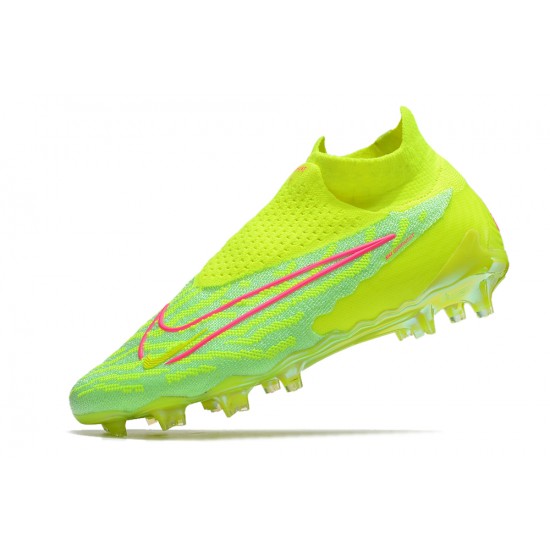 Explore Nike Phantom GX Elite FG Yellow Green High Soccer Cleats On Sale