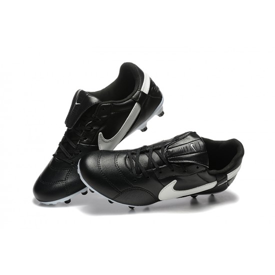 Top Quality Nike The Premier III FG Black and White Mens Soccer Cleats Sale