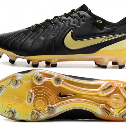 Nike Tiempo Legend 10 Elite FG Black Yellow Men's Soccer Cleats