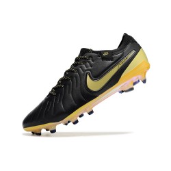 Nike Tiempo Legend 10 Elite FG Black Yellow Men's Soccer Cleats