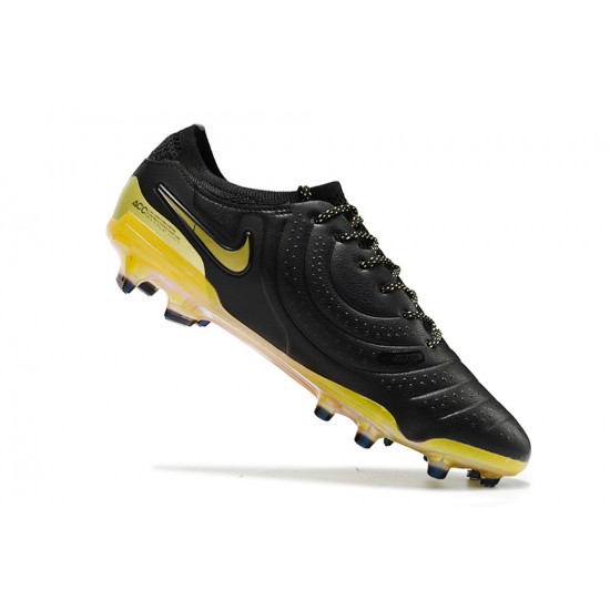 Our Top Picks Nike Tiempo Legend 10 Elite FG Black Yellow Mens Soccer Cleats Online