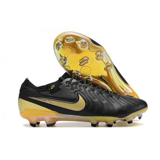 Our Top Picks Nike Tiempo Legend 10 Elite FG Black Yellow Mens Soccer Cleats Online