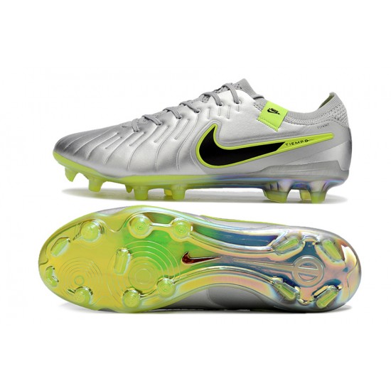 Buy And Seller Nike Tiempo Legend 10 Elite FG Silver Mens Soccer Cleats For Sale