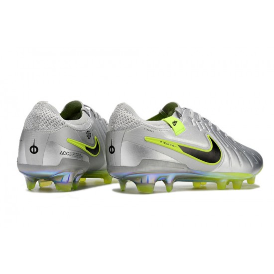 Buy And Seller Nike Tiempo Legend 10 Elite FG Silver Mens Soccer Cleats For Sale