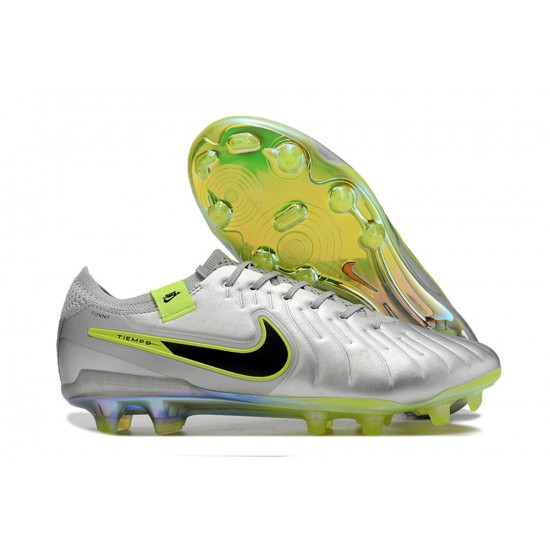 Buy And Seller Nike Tiempo Legend 10 Elite FG Silver Mens Soccer Cleats For Sale