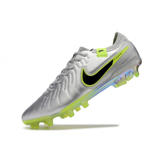 Buy And Seller Nike Tiempo Legend 10 Elite FG Silver Mens Soccer Cleats For Sale