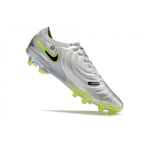 Buy And Seller Nike Tiempo Legend 10 Elite FG Silver Mens Soccer Cleats For Sale