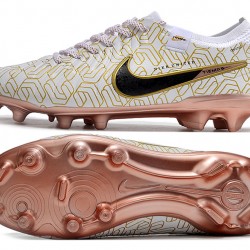 Nike Tiempo Legend 10 Elite FG Gold White Women and Men Soccer Cleats