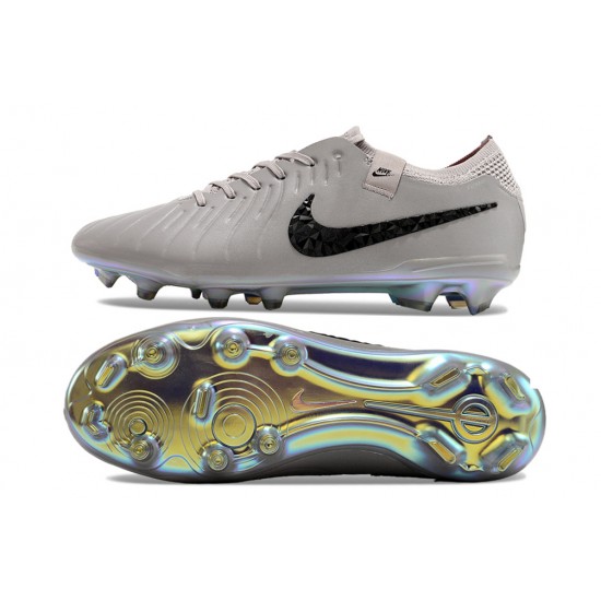 Goods That Sell Well Nike Tiempo Legend 10 Elite FG Grey Gold Women and Men Soccer Cleats Shop