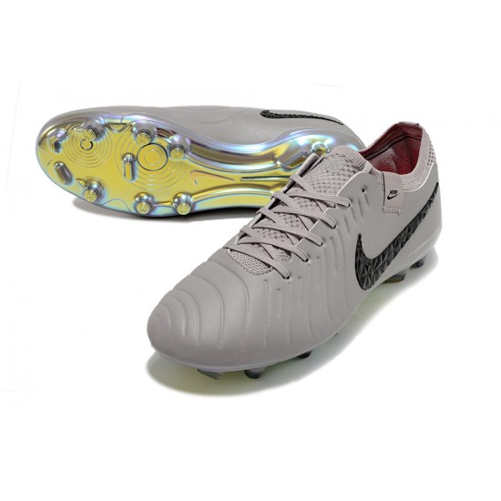 Goods That Sell Well Nike Tiempo Legend 10 Elite FG Grey Gold Women and Men Soccer Cleats Shop