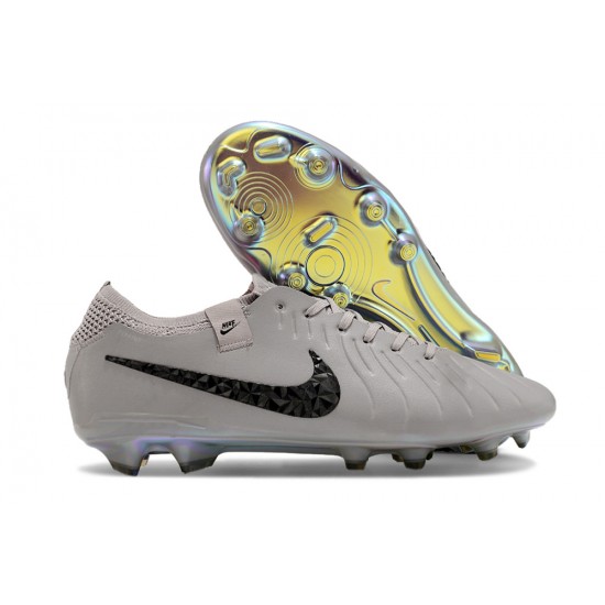 Goods That Sell Well Nike Tiempo Legend 10 Elite FG Grey Gold Women and Men Soccer Cleats Shop