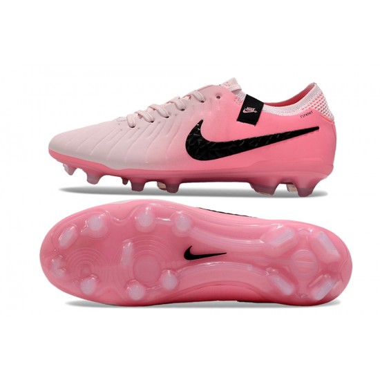 Choose To Buy Nike Tiempo Legend 10 Elite FG Pink and White Women and Men Soccer Cleats On Sale