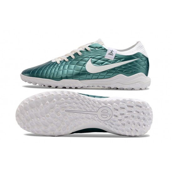 Click To Buy Nike Tiempo Legend 10 Elite TF Teal White Women and Men Soccer Cleats Shop Online