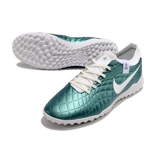 Click To Buy Nike Tiempo Legend 10 Elite TF Teal White Women and Men Soccer Cleats Shop Online