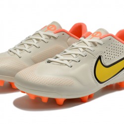 Nike Legend 9 Academy AG Low-Top White Orange Men Soccer Cleats 