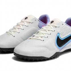 Nike React Tiempo Legend 9 Pro TF Low-Top White Purple Black Men Soccer Cleats 