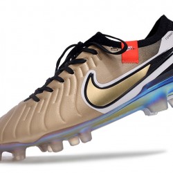 Nike Tiempo Legend 10 Elite FG Brown Gold Grey Low Soccer Cleats