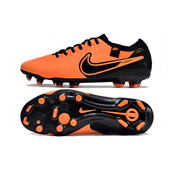 Nike Tiempo Legend 10 Elite FG Orange And Black Low Soccer Cleats