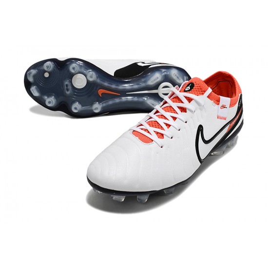 Salable Goods Nike Tiempo Legend 10 Elite FG Orange Black White Low Soccer Cleats Online