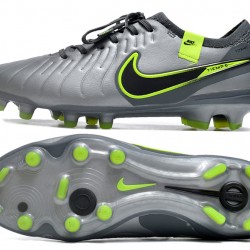 Nike Tiempo Legend 10 Elite FG Silver Green Black Green Low Soccer Cleats