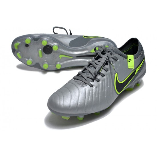 High Quality Nike Tiempo Legend 10 Elite FG Silver Green Black Green Low Soccer Cleats Online