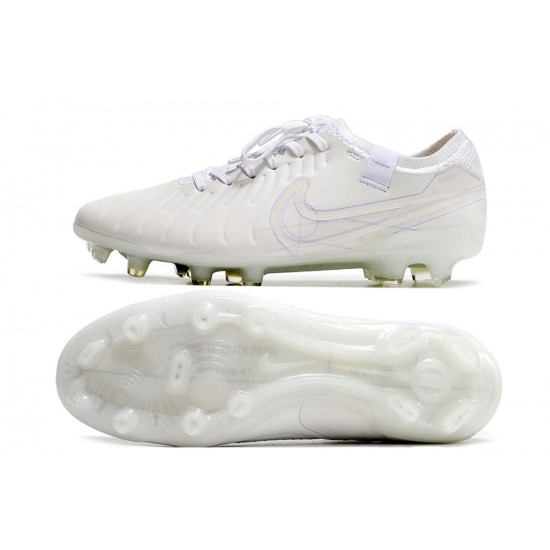 Shop Now Nike Tiempo Legend 10 Elite FG White Beige Low Soccer Cleats Online