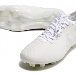 Nike Tiempo Legend 10 Elite FG White Beige Low Soccer Cleats