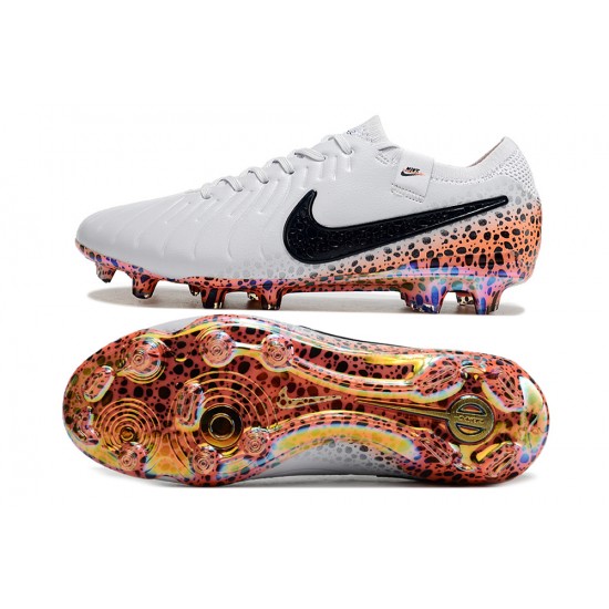 High Quality Nike Tiempo Legend 10 Elite FG White Black Gold Low Soccer Cleats Sale