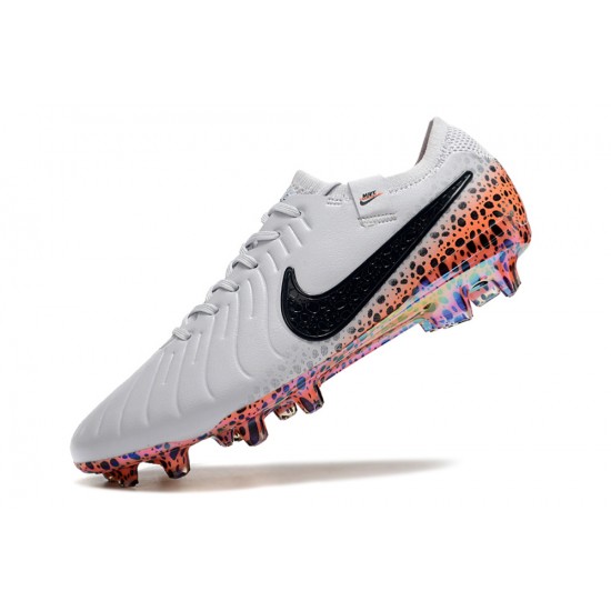 Nike Tiempo Legend 10 Elite FG White Black Gold Low Soccer Cleats